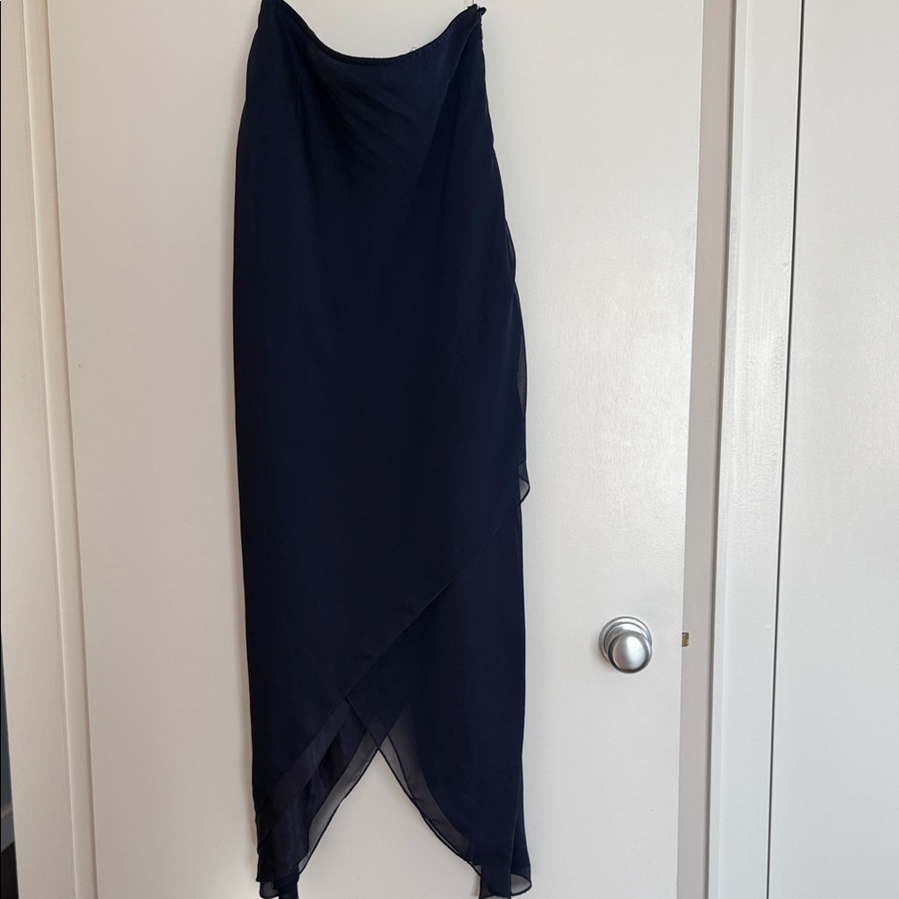 Cachet Midnight Blue Asymmetrical formal maxi Skirt size 4